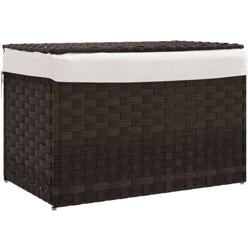 Ko&amp;scaron;ara za rublje s poklopcem tamnosmeđa 55 5x35x34 cm poliratan Slike