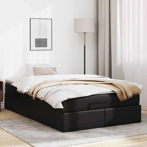 VidaXL Otomanski okvir kreveta s madracem crni 120x200cm umjetna koža Slike