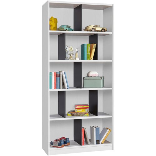 CARRYHOME REGAL 90/197/38 cm barve grafita, bela Slike