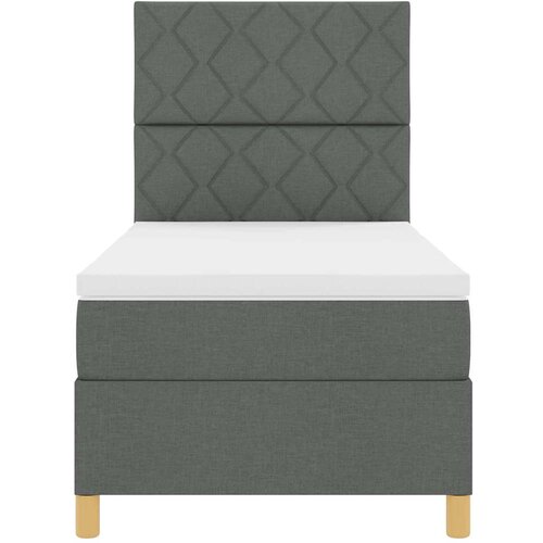  Krevet s opruga kutije Tamno siva 90 x 190 cm tkanina Slike