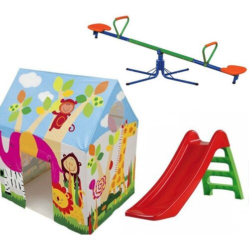  Dečiji komplet za dvori&scaron;te ( SET 4 ) &Scaron;ator + Tobogan + Klackalica Cene