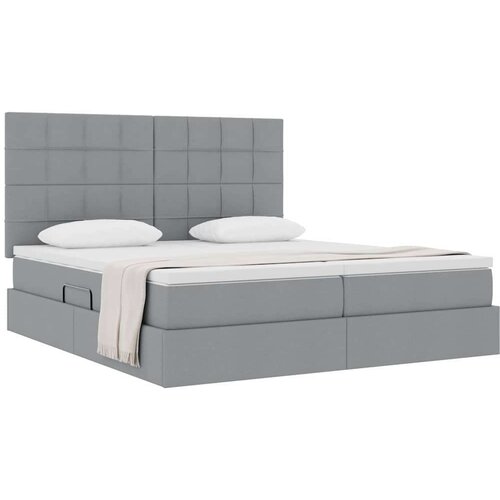  Krevet s od storage Svijetlo siva 180 x 200 cm Lažna koža Slike