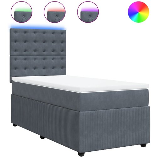 Maison Chic Box spring postelja - Vzmetna postelja z vzmetnico temno siva 90x200 cm žamet SL10563, (21907257) Cene