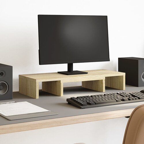 VidaXL Stalak za monitor podesivi boja hrasta 60 x 24 x 10,5 cm drveni Slike