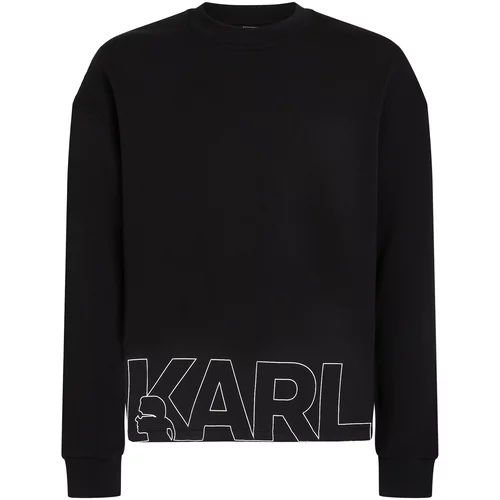 Karl Lagerfeld Majica 'Bold Hem' črna / bela
