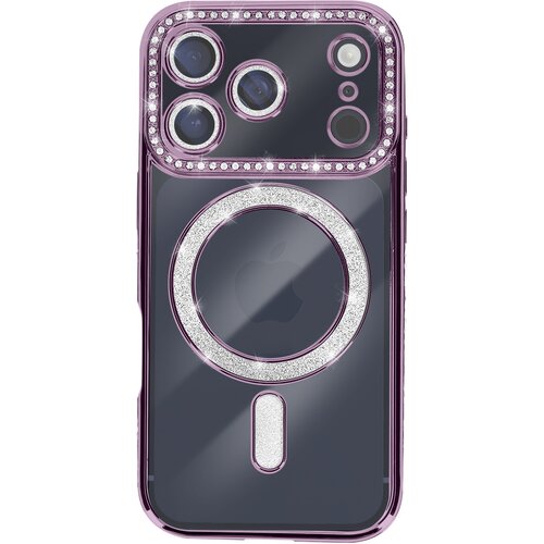 AVIZAR Ovitek za iPhone 17 Pro Max, združljiv z MagSafe, z okrasnim obrisom iz strasa, Vijolična, (5000189357) Cene