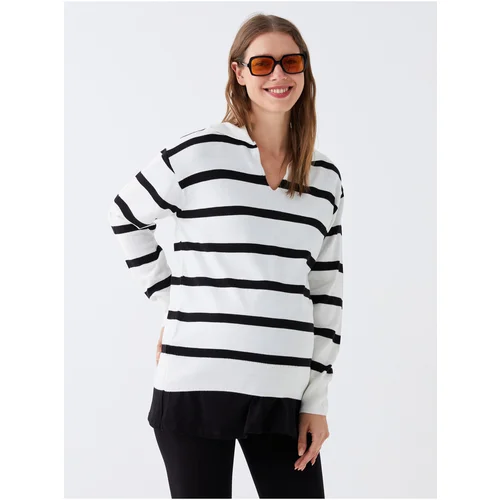 LC Waikiki Polo Neck Striped Long Sleeve Maternity Knitwear Sweater