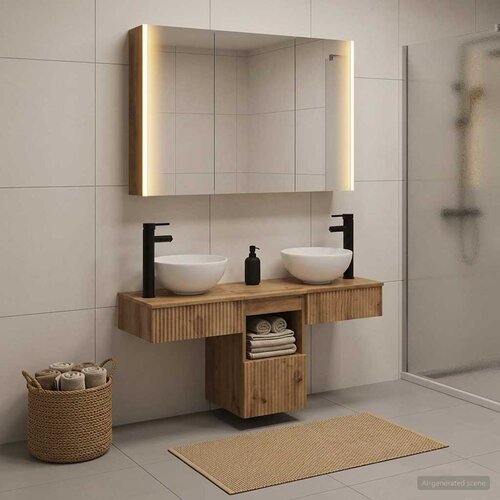  Set ormarića za kupaonicu 4 pcs Hrast artisan Cijene