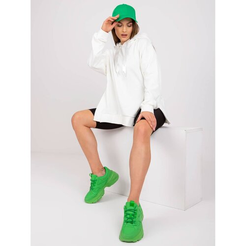 Fashion Hunters Ecru basic cotton sweatshirt with a hood Slike
