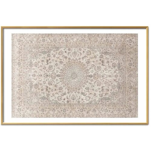  Plakat - Sand Carpet - Worn Persian Rug with Rich Ornamental Motifs 42x29.7 Zlatni okvir s margom Slike