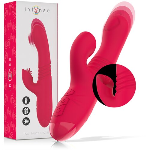 Intense Dua Multifunction Rechargeable Vibrator Up & Down with Red Tongue Cene