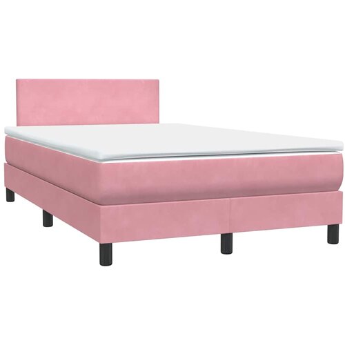Box Spring krevet s madracem ružičasti 120x220 cm samt Slike