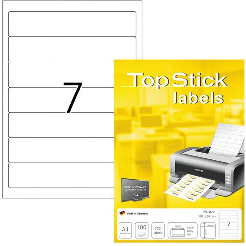 Herma Univerzalne etikete Topstick 8721, (192 x 38 mm), 100/1 Slike