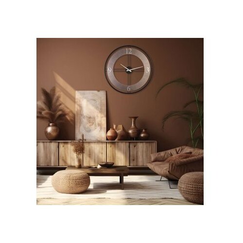 WALLXPERT dekorativni metalni zidni sat metal wall clock silver black Cene