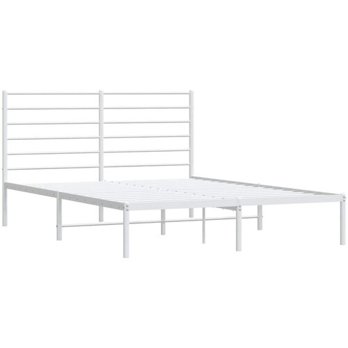  Metalni okvir za krevet s uzglavljem bijeli 120x200 cm Slike
