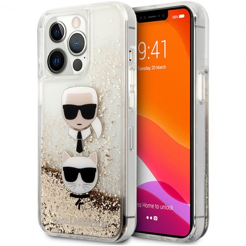 Karl Lagerfeld torbica hc liquid glitter 2 heads za iphone 14 pro 6.1 zlatna (KLHCP14LKICGLD) Cene