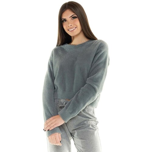 Leone 1947 Puloverji Woman Crop Sweater Leisure Siva Cene