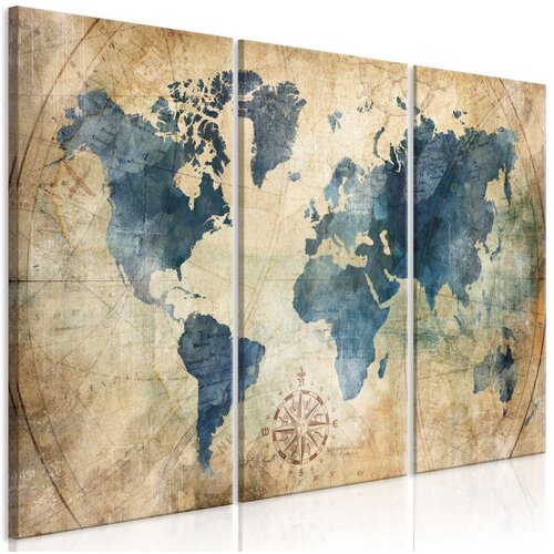  Slika - Retro Map (3 Parts) 120x80 Slike