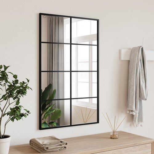 vidaXL Zidno ogledalo crno 50 x 80 cm pravokutno željezno Cijene