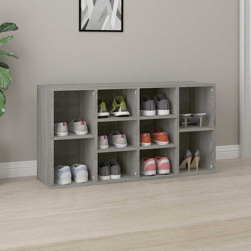  Klupa za cipele boja hrasta 103x30x55 cm konstruirano drvo Siva Cijene