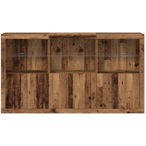  Sideboard sa LED svjetlima Staro drvo 181.5x37x100 cm Inženjersko drvo Slike