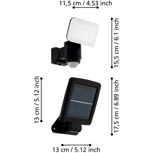 Eglo Casabas spoljna reflektor, led, 5,4w, solarna, senzor, bela Slike