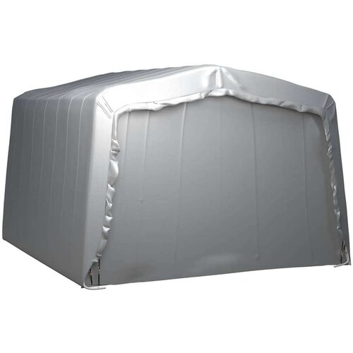 VidaXL Skladi&amp;scaron;ni &amp;scaron;ator 370 x 370 cm čelični sivi Slike