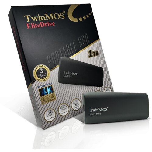 Eksterni SSD 1TB TwinMOS EliteDrive Gold USB 3.2/Type-C PSSDGGBMED32B Slike