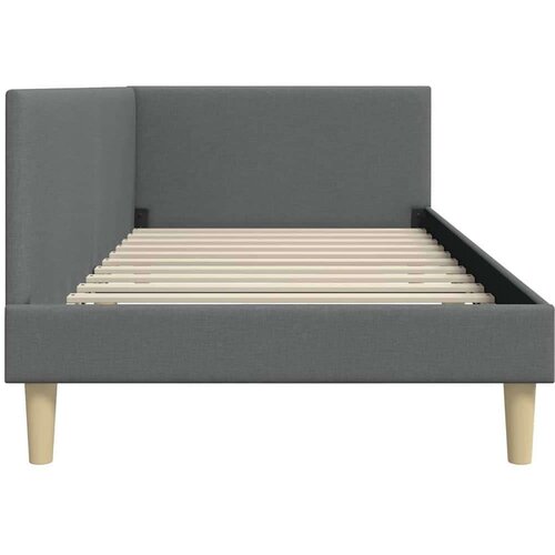 VidaXL Kutni okvir kreveta Ostalo s uzglavljem Tamno siva 90 x 190 cm Slike