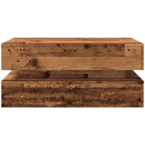  Stolić za kavu s LED svjetlima boja starog drva 90 x 50 x 40 cm Slike