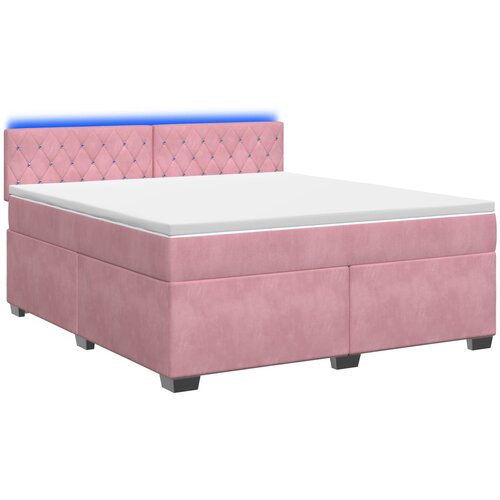  Krevet s box springom, madracem i LED-om Ružičasta 140 x 200 cm Slike