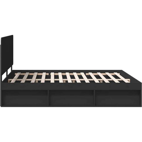 Okvir za krevet Crna 180 x 200 cm Čvrsto borovo drvo Slike