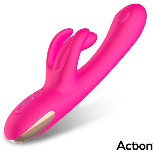 Action Antony Triple Function Double Tapping &amp;amp; Finger Wiggling Vibrator Pink Slike