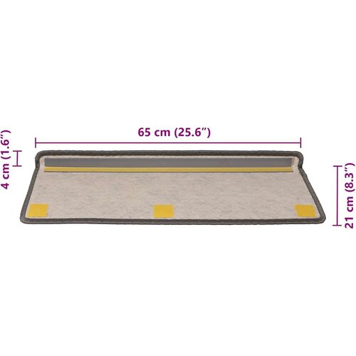 VidaXL Samoljepljivi otirači za stepenice 30 kom 65x21x4 cm sivi/bež Slike