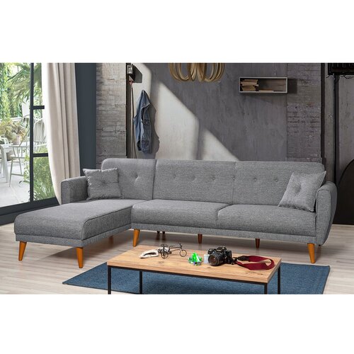 Atelier Del Sofa Siva raztegljiva kotna sedežna garnitura Aria – Cene