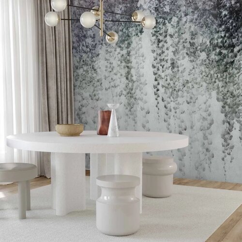  Foto tapeta - Peaceful oasis - landscape of hanging black leaf vines on a grey background 150x105 Slike
