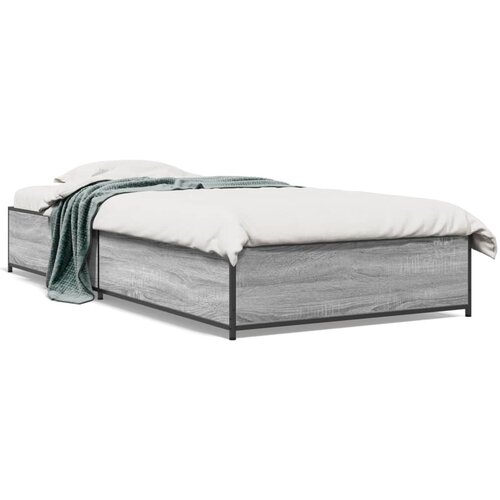 Maison Chic Posteljni okvir - Enojna postelja - Postelja za odrasle siva sonoma 100x200 cm inž. les in kovina-J9048, (21766473) Slike