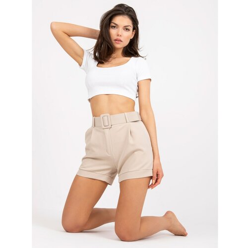 Fashion Hunters Elegant beige shorts with pockets Slike
