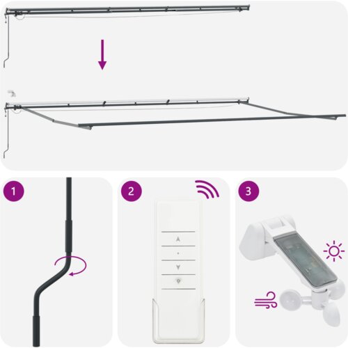 vidaXL Automatska uvlačiva tenda s LED višebojnim trakama 600 x 300 cm Cene
