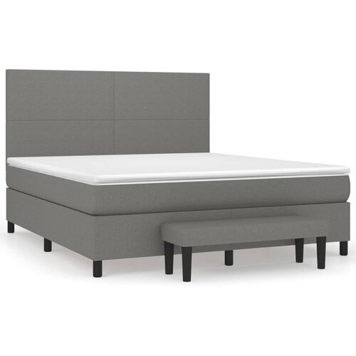 VidaXL Box spring postelja z vzmetnico temno siva 160x200 cm blago, (20789686) Slike