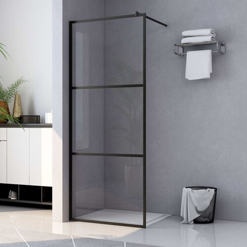 vidaXL Pregrada za tuširanje s prozirnim staklom ESG crna 90 x 195 cm Cene