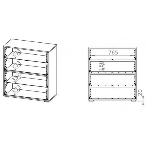  Komoda SARPA 96x86 cm bela/braon Slike