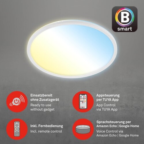 BRILO LED prigu&amp;scaron;iva plafonsko svetlo SLIM LED/22W/230V Wi-Fi Tuya + daljinski upravljač Slike