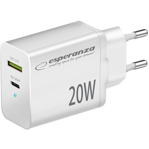 Esperanza EZC105W mains charger 20W White Slike