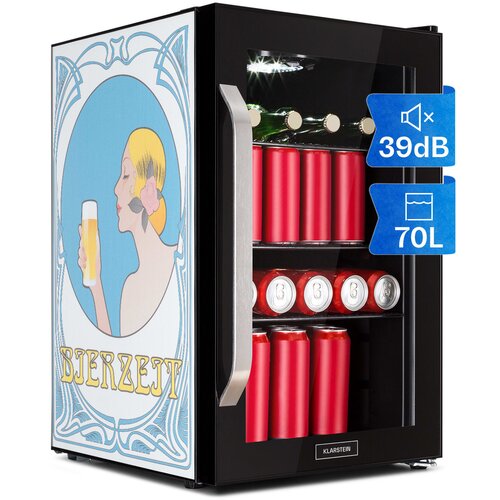 Klarstein Beersafe 70 Birra Edition, hladnjak, 70 litara, 3 police, staklena vrata, nehrđajući čelik Cijene