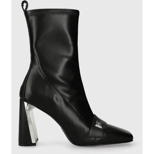 Karl Lagerfeld Kožne gležnjače MASQUE za žene, boja: crna, s debelom potpeticom, KL30760