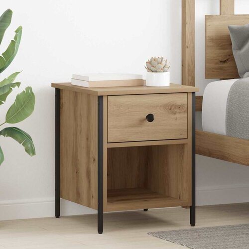 VidaXL Nočna omarica artisan hrast 40 x 42 x 50 cm Konstruiran les Slike
