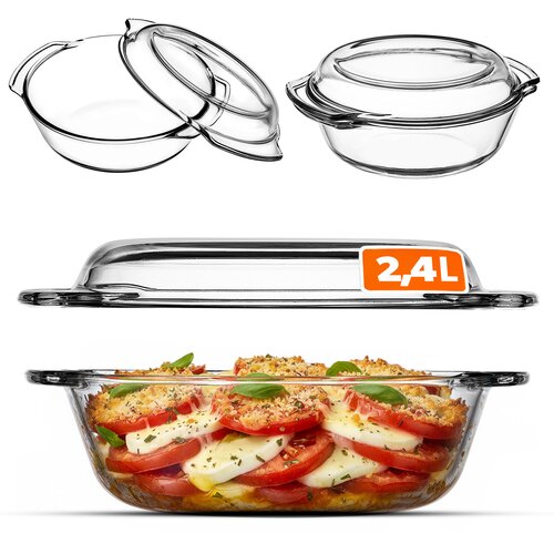 KADAX Majhen ognjevarni pekač s pokrovom 2,4 l okrogel steklen, (5000354167) Cene
