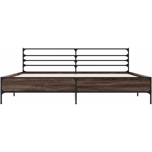  Okvir za krevet boja hrasta 180x200cm konstruirano drvo i metal Slike
