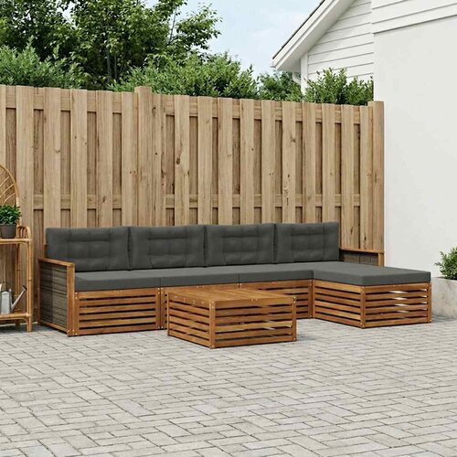  Set vanjskih sofa 6 kom. Prirodna i antracit Cijene